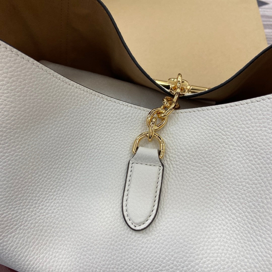 Gucci Softbit Women's Solid Color Horsebit Buckle Leather Tote Shoulder Bag Bags #76195