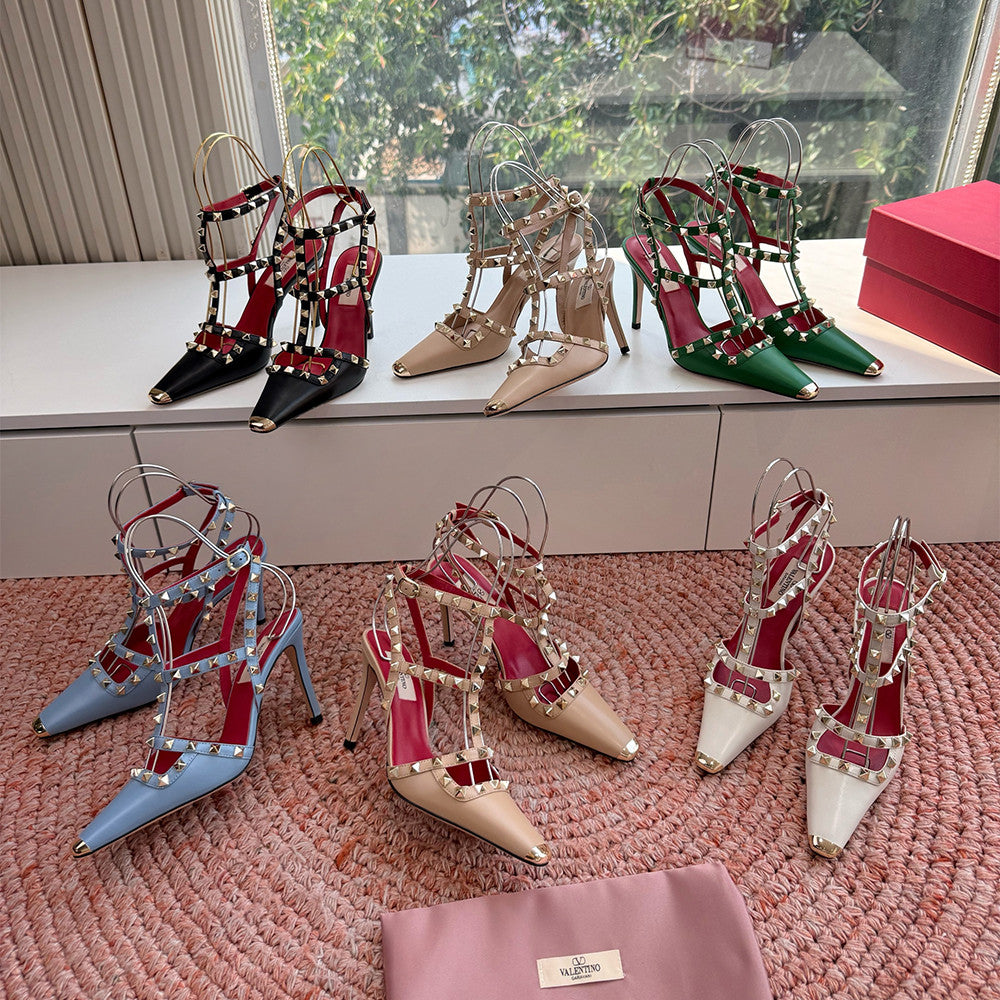Valentino Rockstud Kidskin Pumps 100mm for Woman #385071