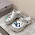Balenciaga Men's And Women's Summer Solid Color DIY Graffiti Hole Beach Sandals Slippers Shoes #76464