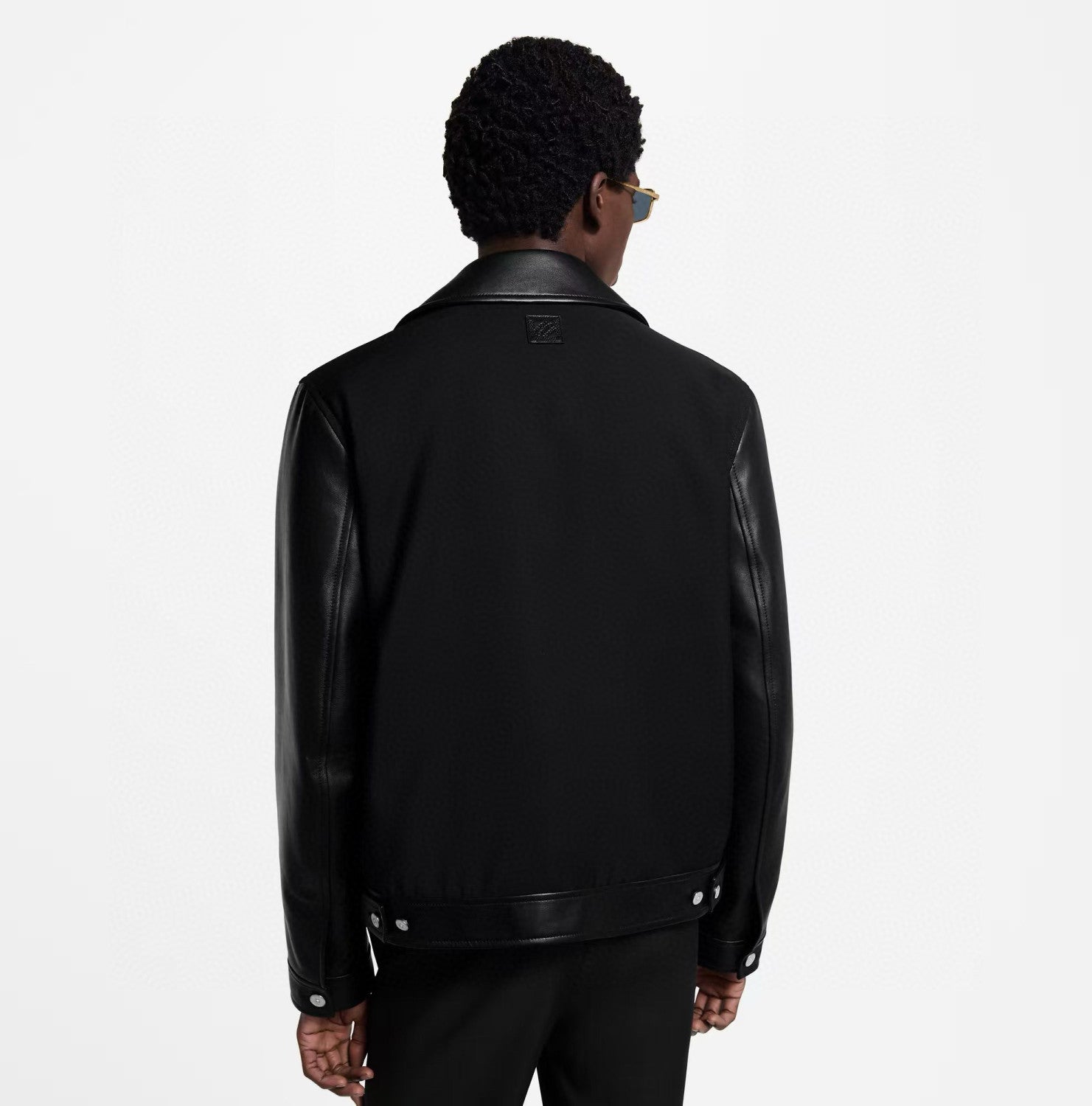 Louis Vuitton Men's Solid Color Autumn/Winter Logo Print Sheepskin Patchwork Long Sleeve Zipper Jacket #77971