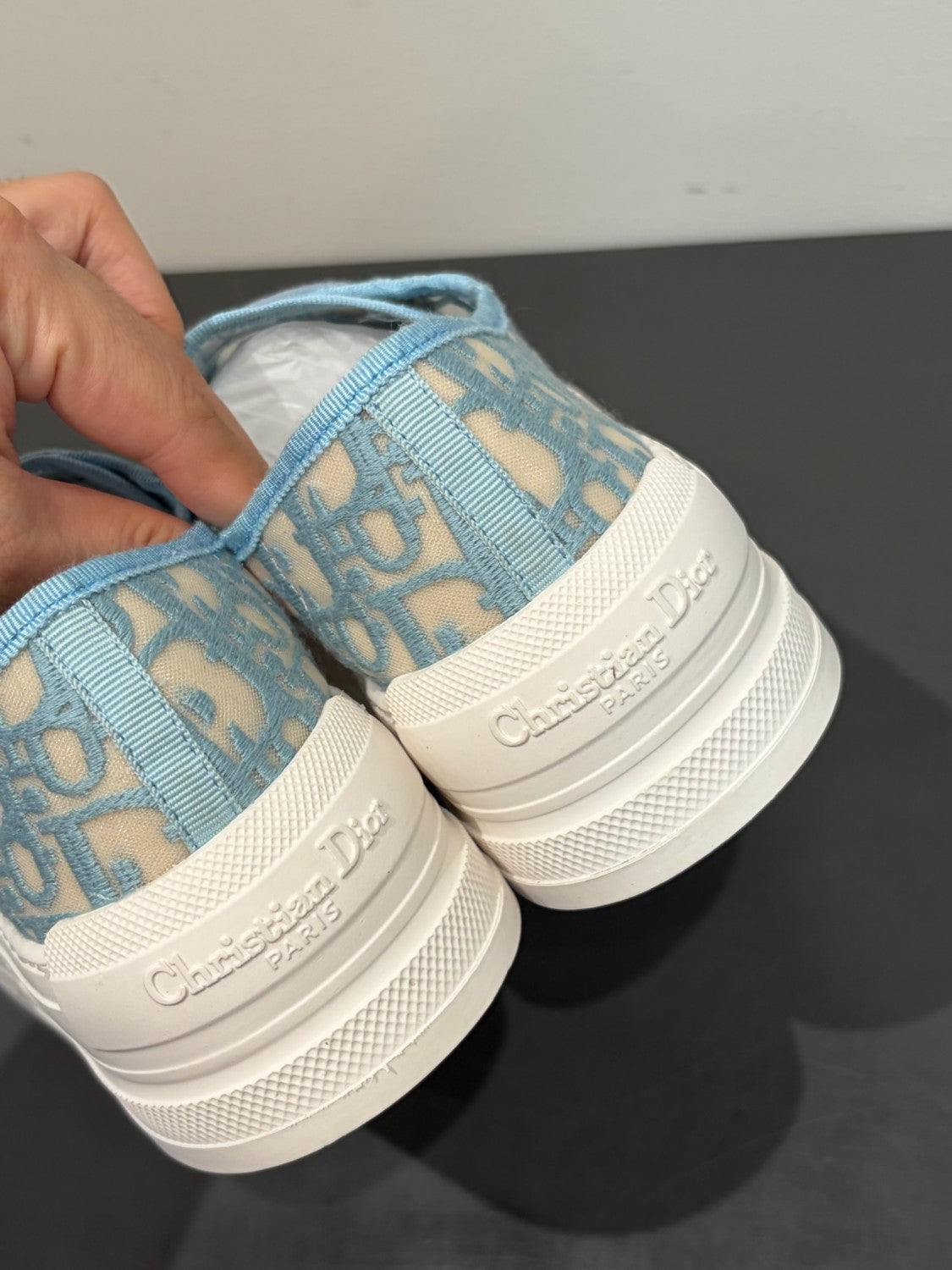 DIOR Walk n Dior Platform Sneaker Sky Blue Dior Oblique Embroidered Mesh #386883