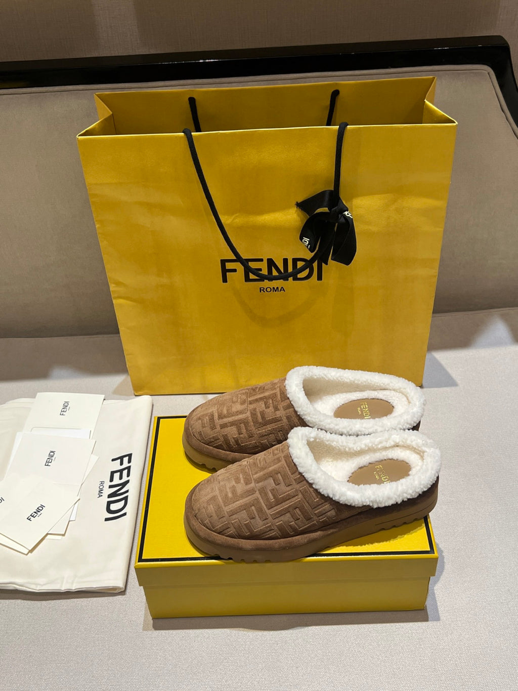 Fendi Sabot Leather Brown #335705