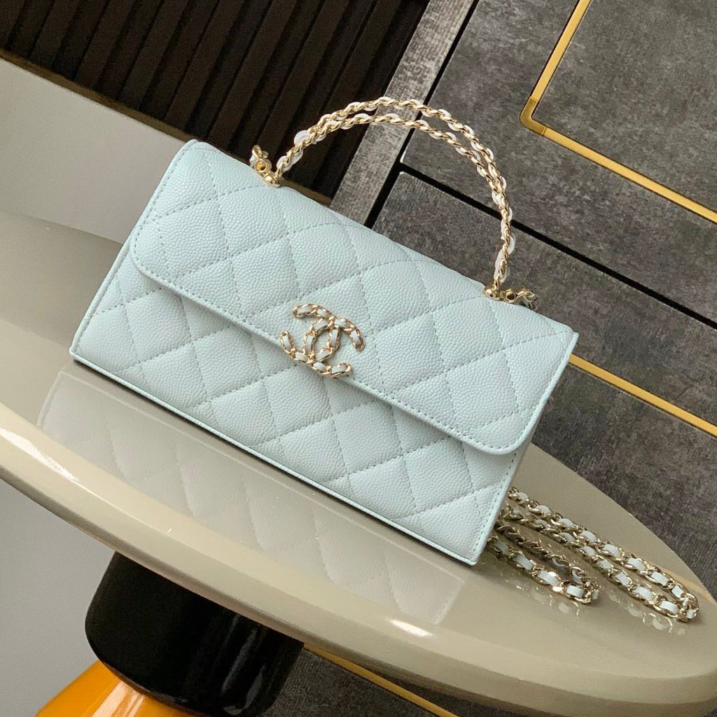 Chanel Women's Solid Color Diamond Pattern Chain Shoulder Strap Grain Embossed Leather Flap Bag Single Shoulder Handbag Crossbody Bags #77513