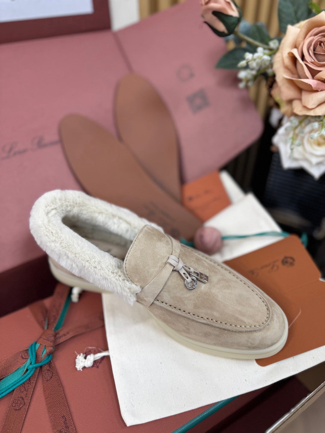 Loro Piana Summer Charms Walk Loafer Suede Moorland #334047