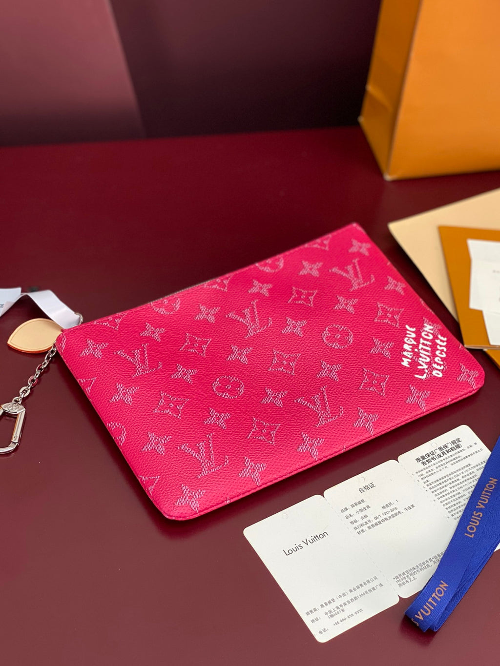 LOUIS VUITTON Medium Key Wallet Monogram Heritage Canvas Chain Hook Zipper Mini Wallet Bag Bags  Key Pouch M27109 #82262A