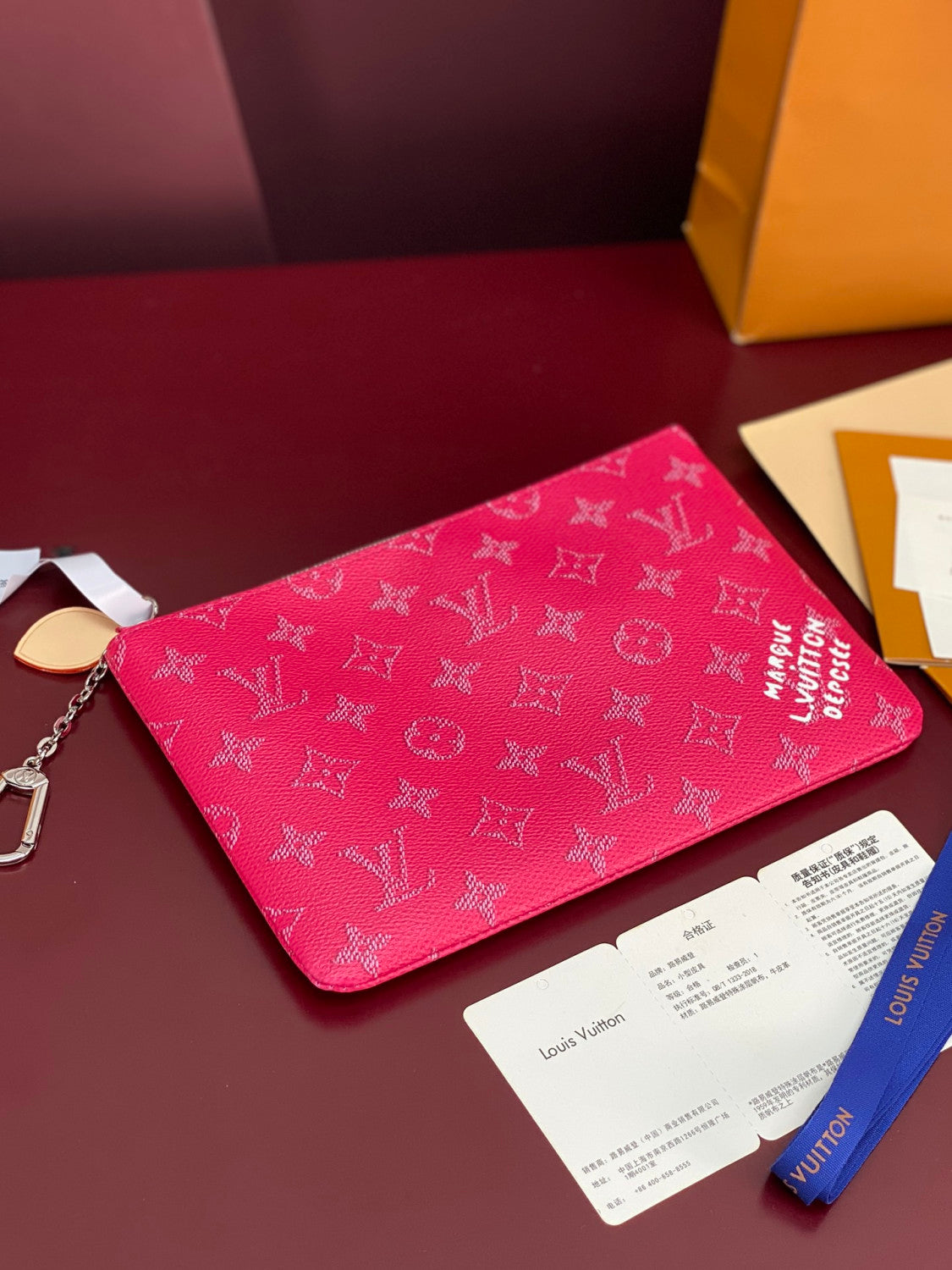 LOUIS VUITTON Medium Key Wallet Monogram Heritage Canvas Chain Hook Zipper Mini Wallet Bag Bags  Key Pouch M27109 #82262A