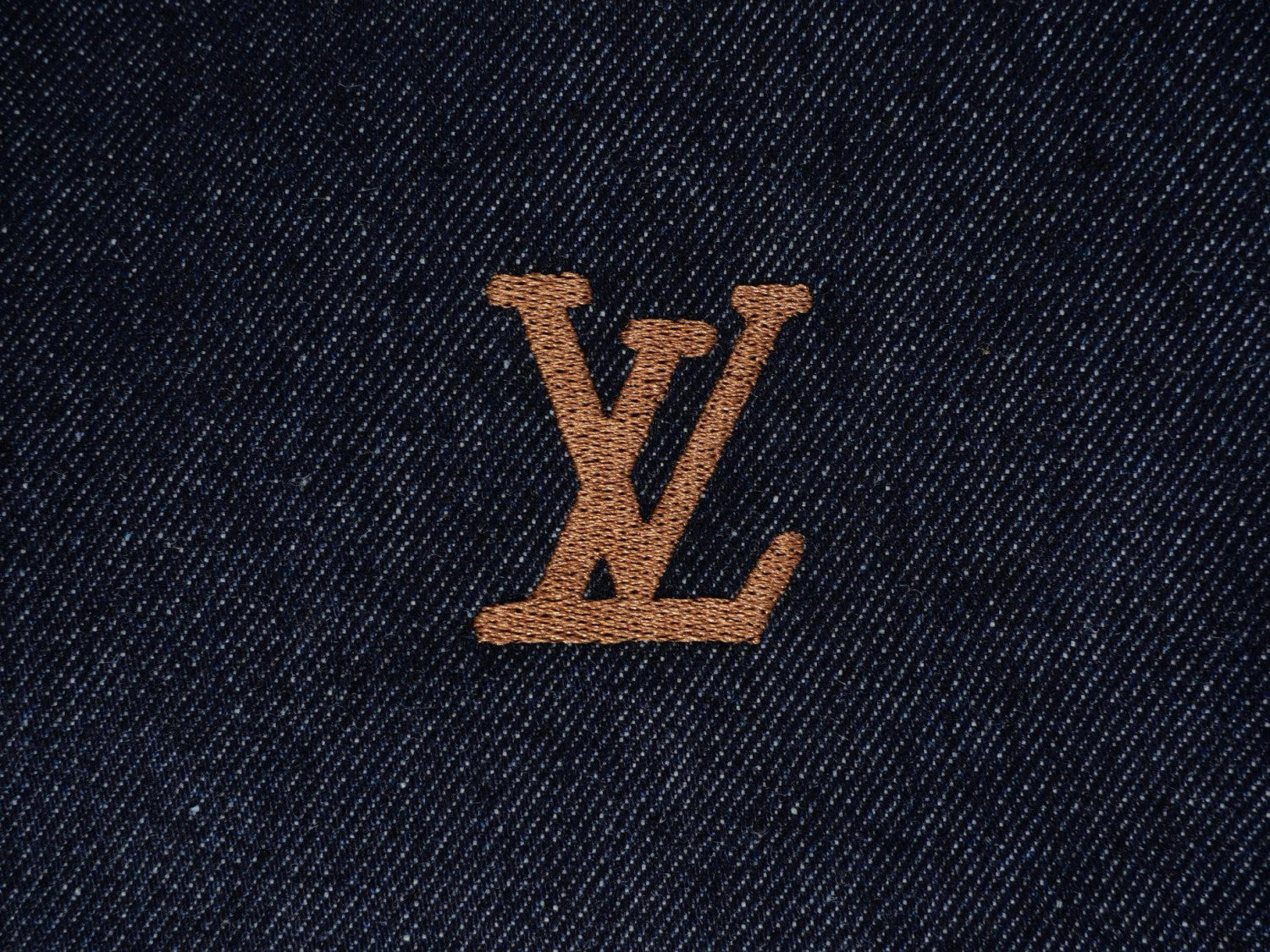 Louis Vuitton Men's Spring And Fall Dark Blue Monogrammed Embroidered Single-breasted Button Lapel Loose Casual Denim Long-sleeved Jacket Flared Jeans Pants Set Suit #73275
