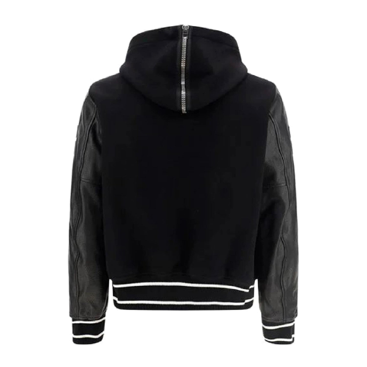 Givenchy Men's Fall/Winter Black Logo Printed Single Breasted Hooded Aviator Jacket #72996