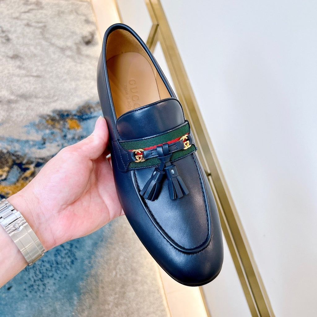 Gucci Men's & Women's Spring/Fall Fashion Casual Round Toe Slip On Leather GG Pattern Leisure Business Shoes #78666