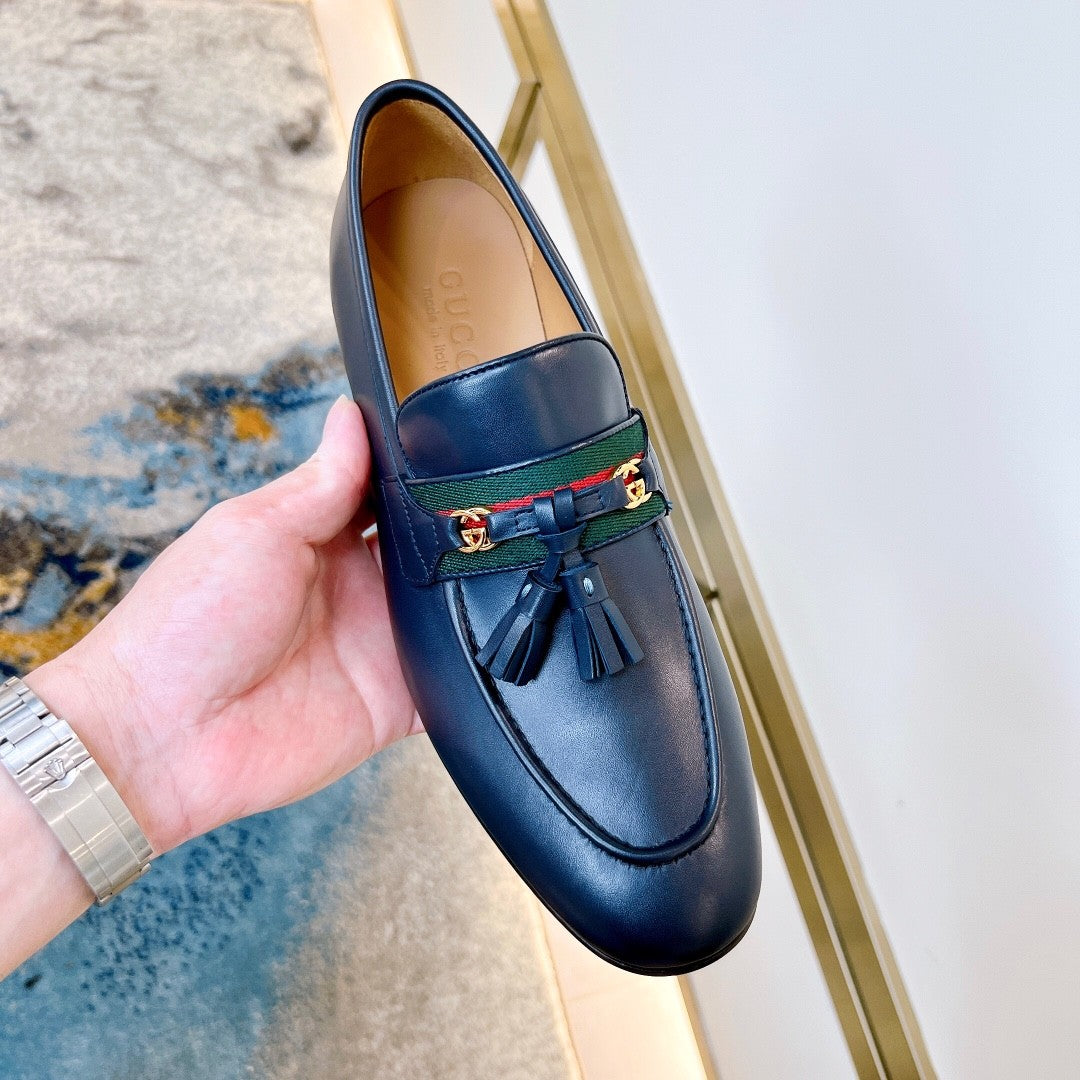 Gucci Men's & Women's Spring/Fall Fashion Casual Round Toe Slip On Leather GG Pattern Leisure Business Shoes #78666
