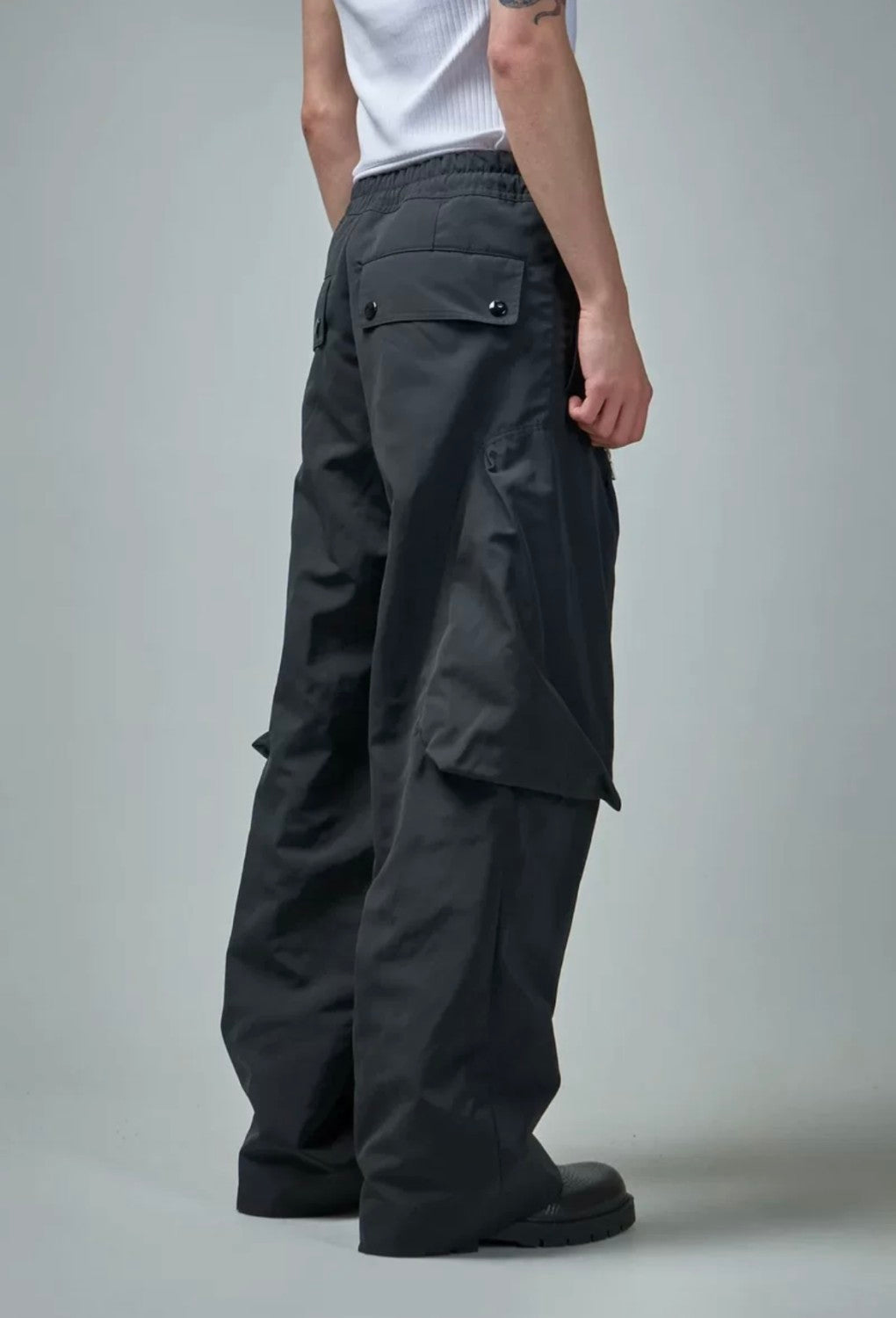 Dries Van Noten DVN Men's Spring And Summer Three-dimensional Cutting 3d Large Pockets Zipper Drawstring Nylon Work Pants Loose Straight Wide-leg Pants Casual Pants Ngvp #2469