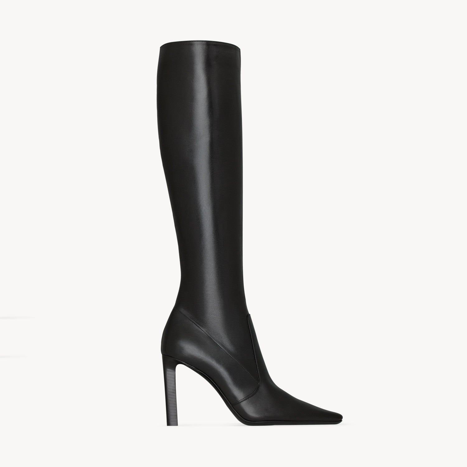 Saint Laurent FRANCOISE Women's Classic Pointed Toe Side Zip Leather High Heel Boots 10cm Heel High Heel Shoes #79181