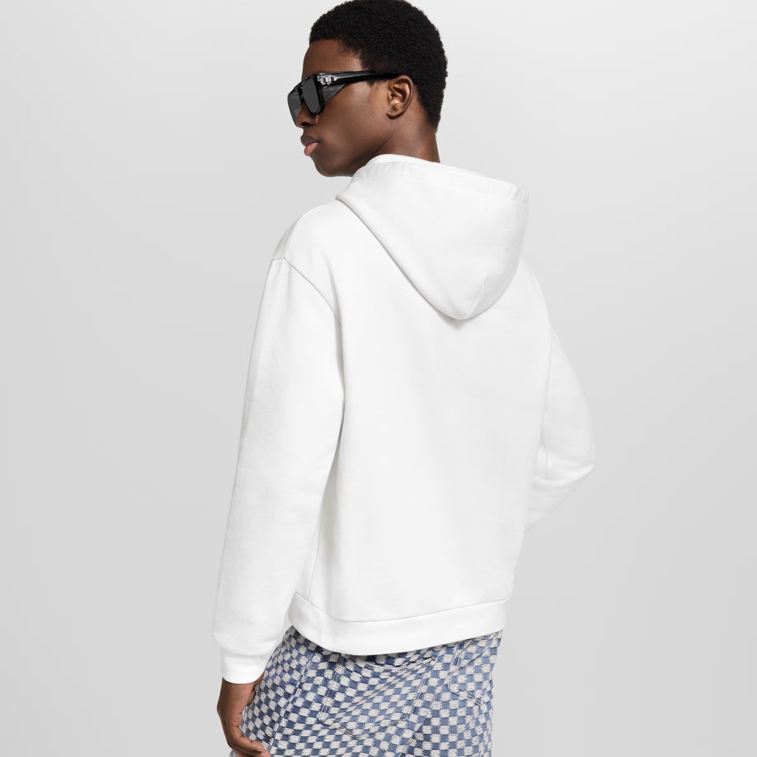 Louis Vuitton Vuitton Flower Pattern Print White Sweatshirt Fashion Trend Hooded Drawstring Men's Spring And Autumn Pullover Hoodie #81419