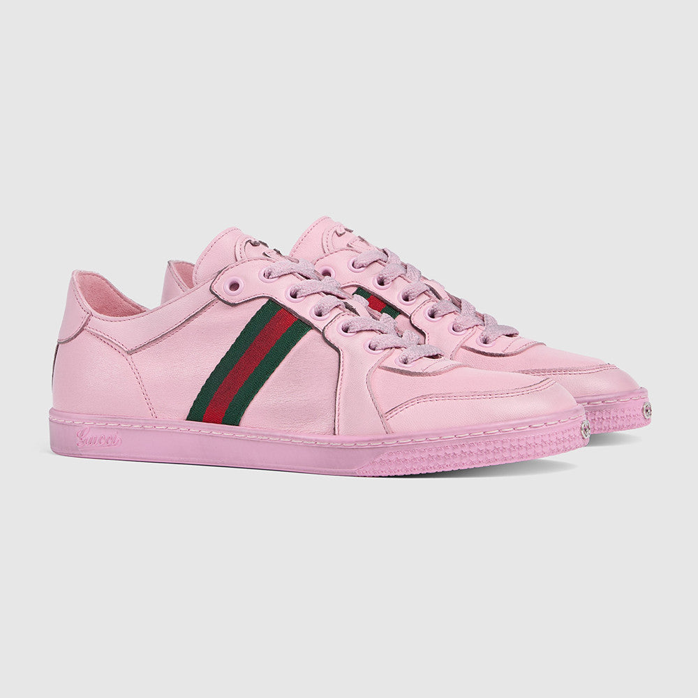 GUCCI Men's Stretch Low-top Sneaker in Sand and  GG canvas #383928