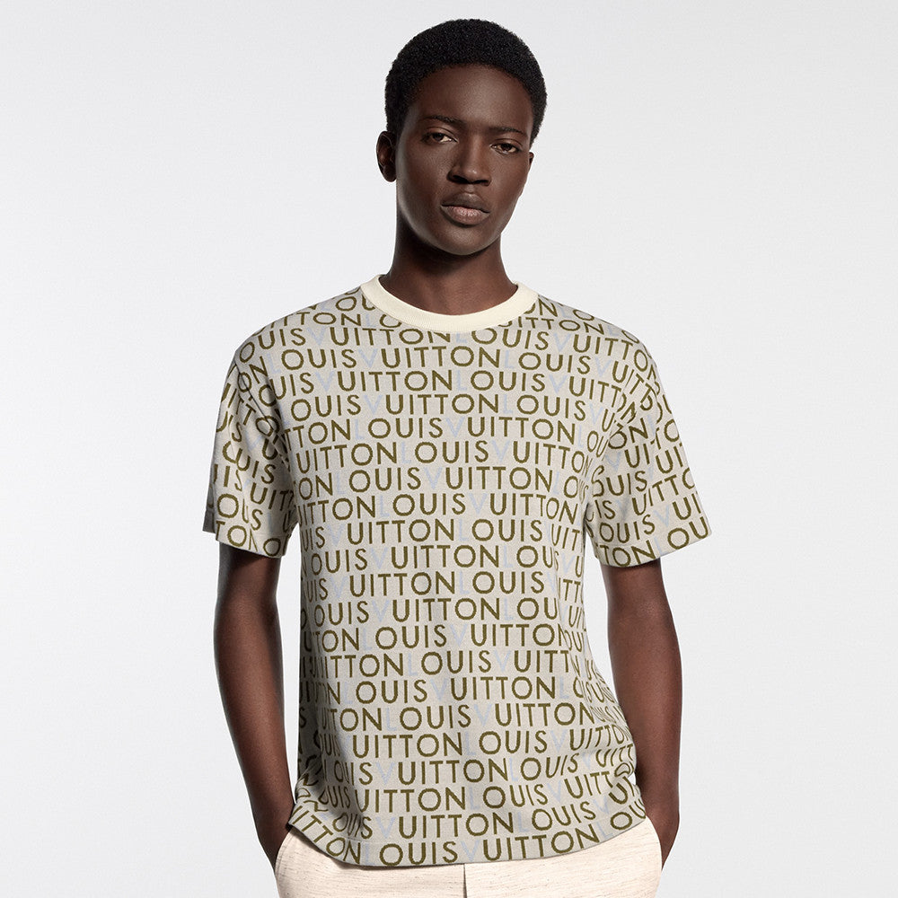 LOUIS VUITTON Jacquard Signature Short-Sleeved Crewneck #377408