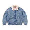 Supreme Men's And Women's Fall And Winter Solid Color Removable Hood Lamb's Wool Lining Long Sleeved Denim Jacket #74563