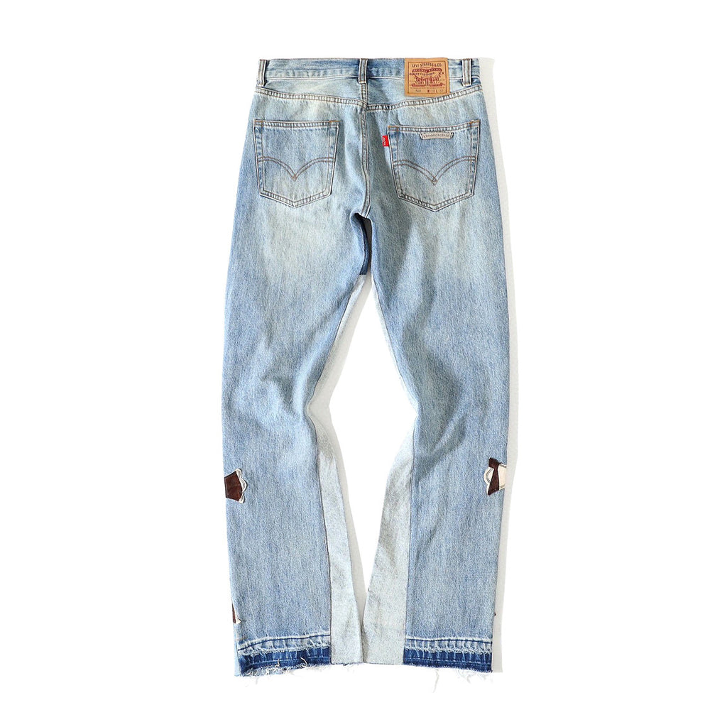 Chrome Hearts Light Blue Graffiti Jeans Pants #96564
