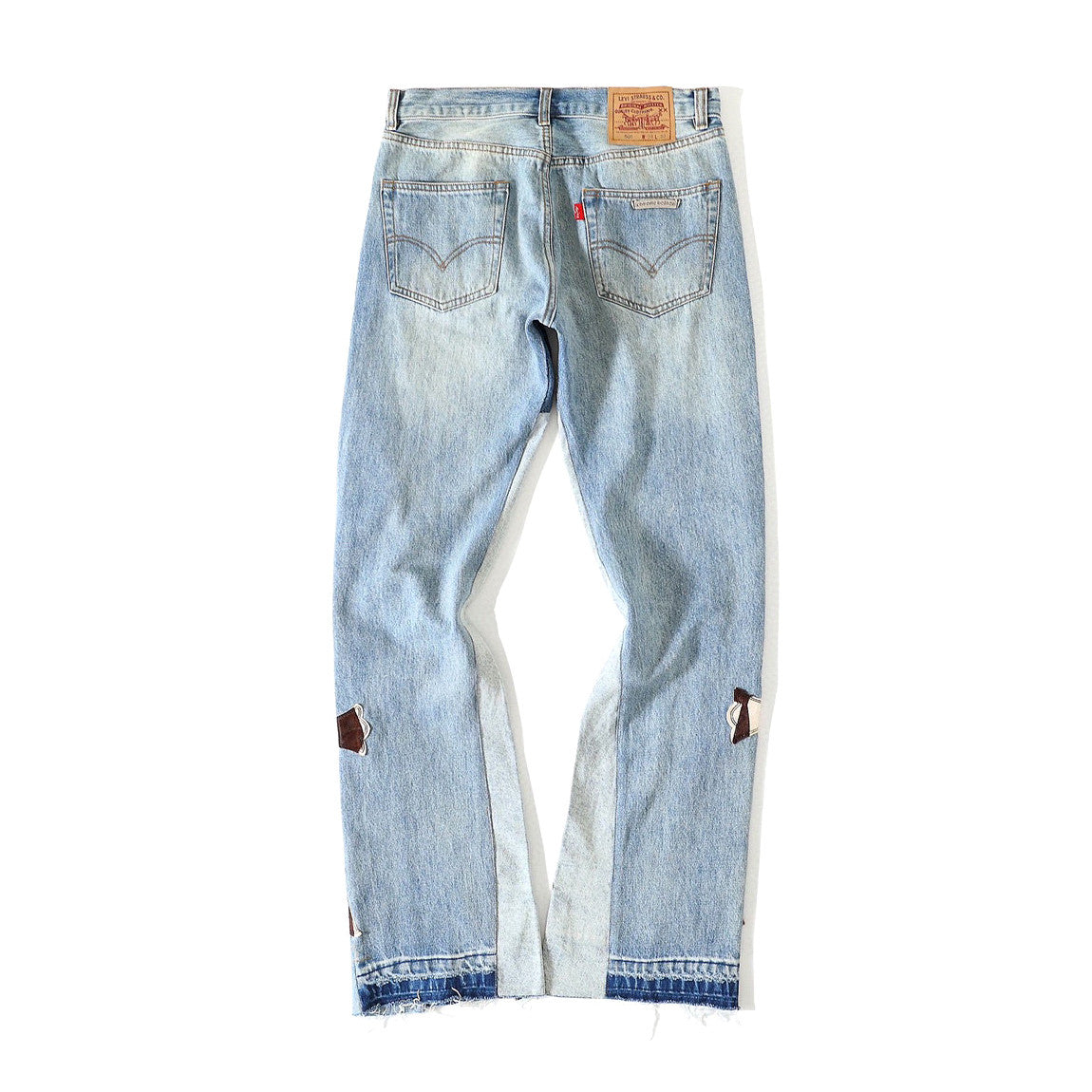 Chrome Hearts Light Blue Graffiti Jeans Pants #96564