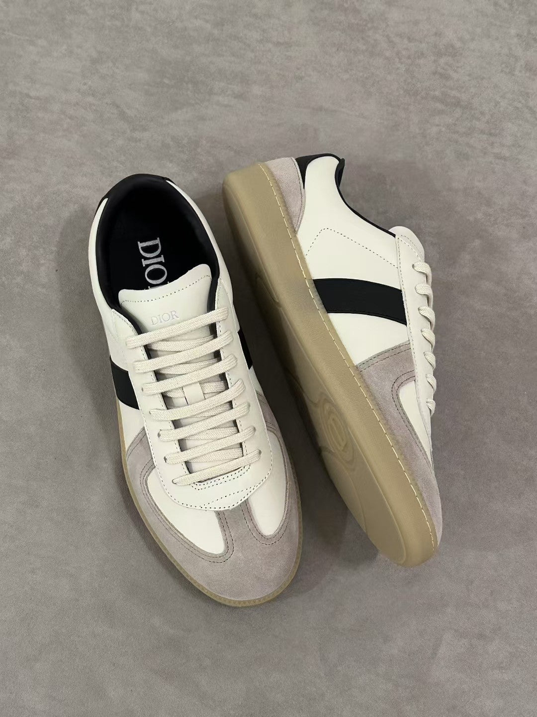 DIOR B01 Matchpoint Sneaker Black and White Smooth Calfskin with Gray Suede Calfskin #386986