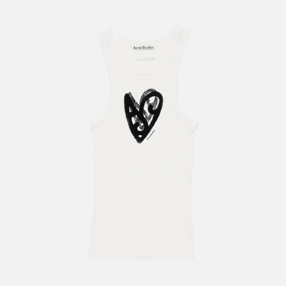 Acne Studios Men's & Women's Vintage Flocked Graffiti Print Summer Crew Neck Sleeveless Pullover Solid Color Tank Top Vest #81755