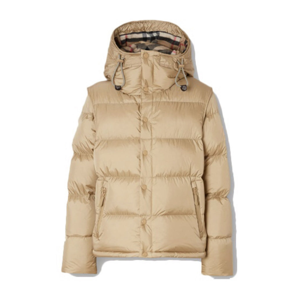Burberry Men's Winter Solid Color Hooded Drawstring Single Breasted Detachable Long Sleeve Puffer Down Jacket #73451