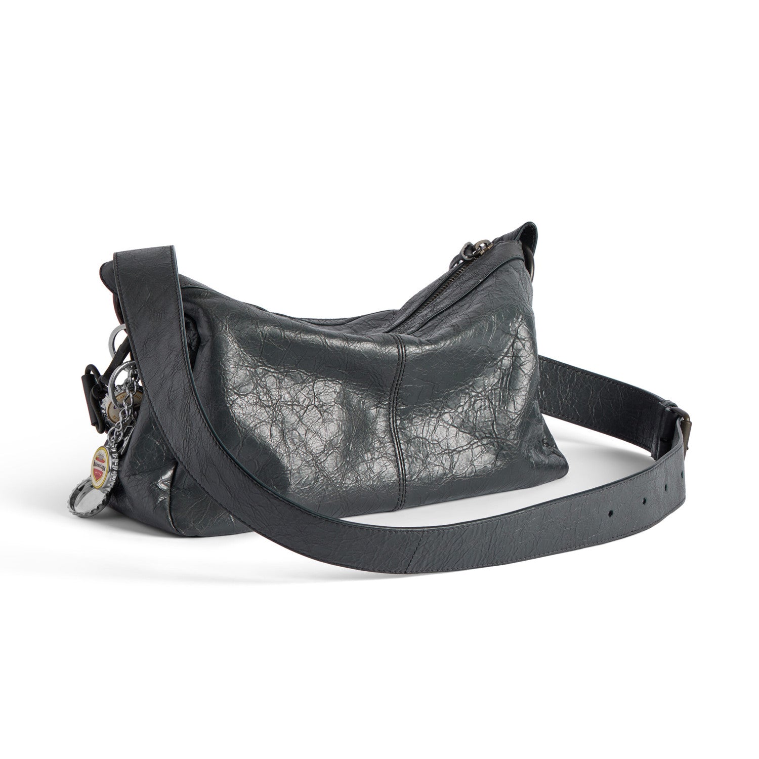 Balenciaga LE CITY MOTO Men's And Women's Fashion Classic Solid Color Zipper Closure Leather Adjustable Strap Shoulder Bag Crossbody Bag Motorcycle Bag Bags 8461882AB6Z1251 #79567