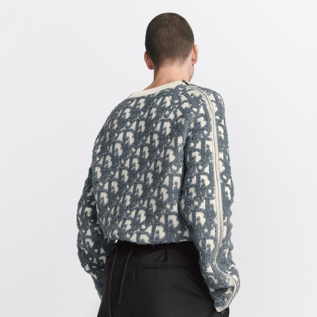 Dior Men's Spring. Autumn and Winter Oblique Printed Round Neck Long Sleeve Solid Color Fitted Sweater #72184