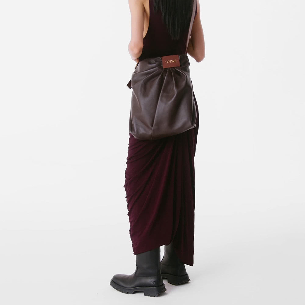 Loewe Draped Tote in Mellow Nappa Lambskin Black #336454
