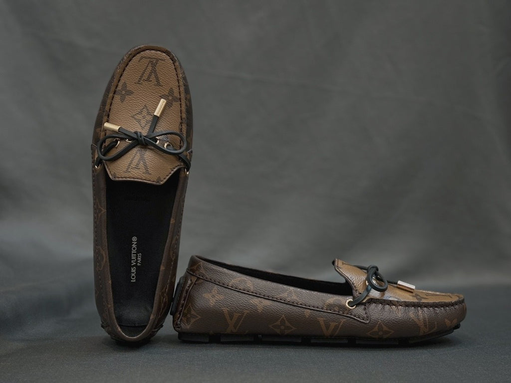 Louis Vuitton Women's Spring/Autumn Fashion Classic Round Toe Slip-On Leather Flat Low Top Loafers Shoes #78437