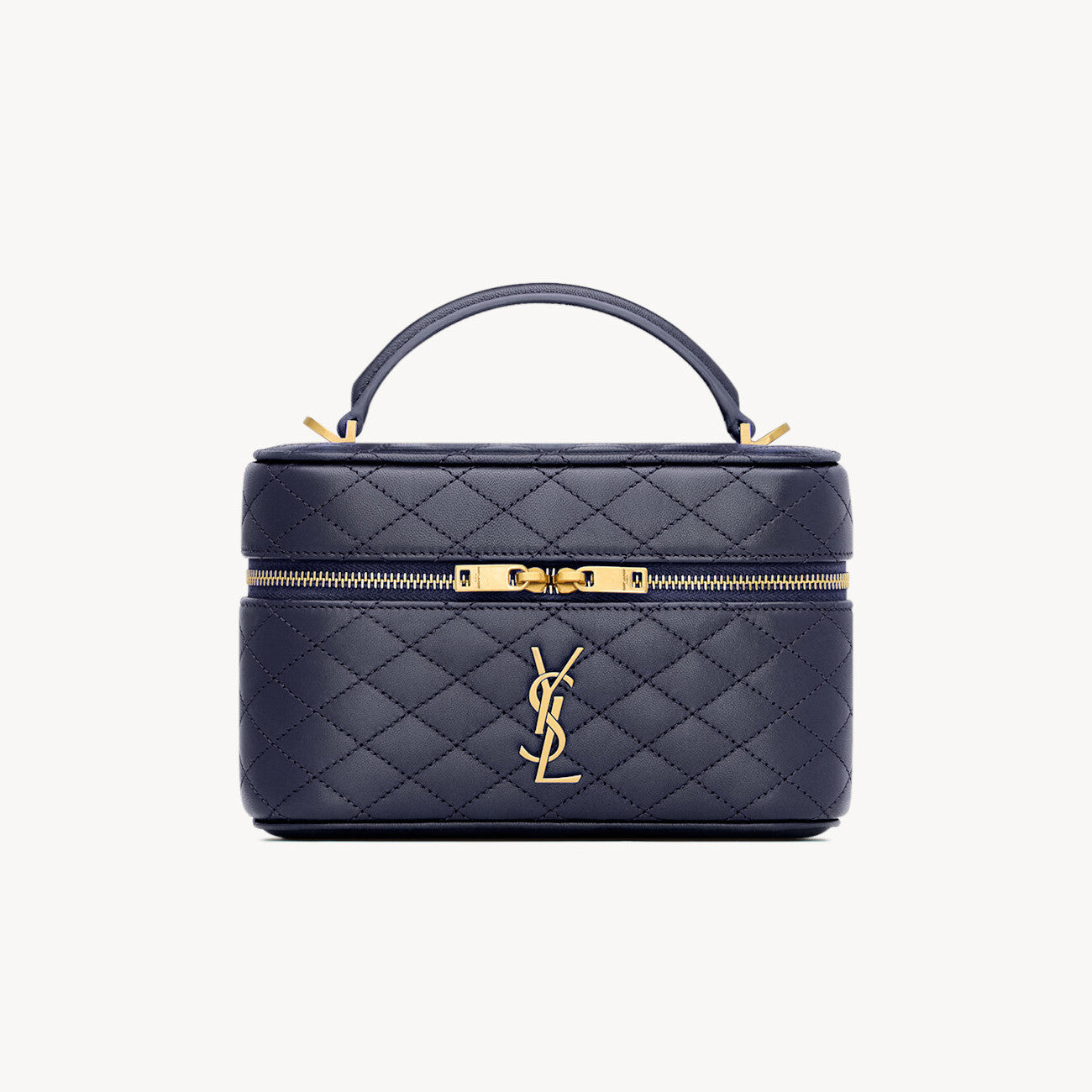 SAINT LAURENT GABY VANITY BAG Ladies Solid Color Detachable Adjustable Shoulder Strap Lambskin Shoulder Handbag Cosmetic Bag #76574