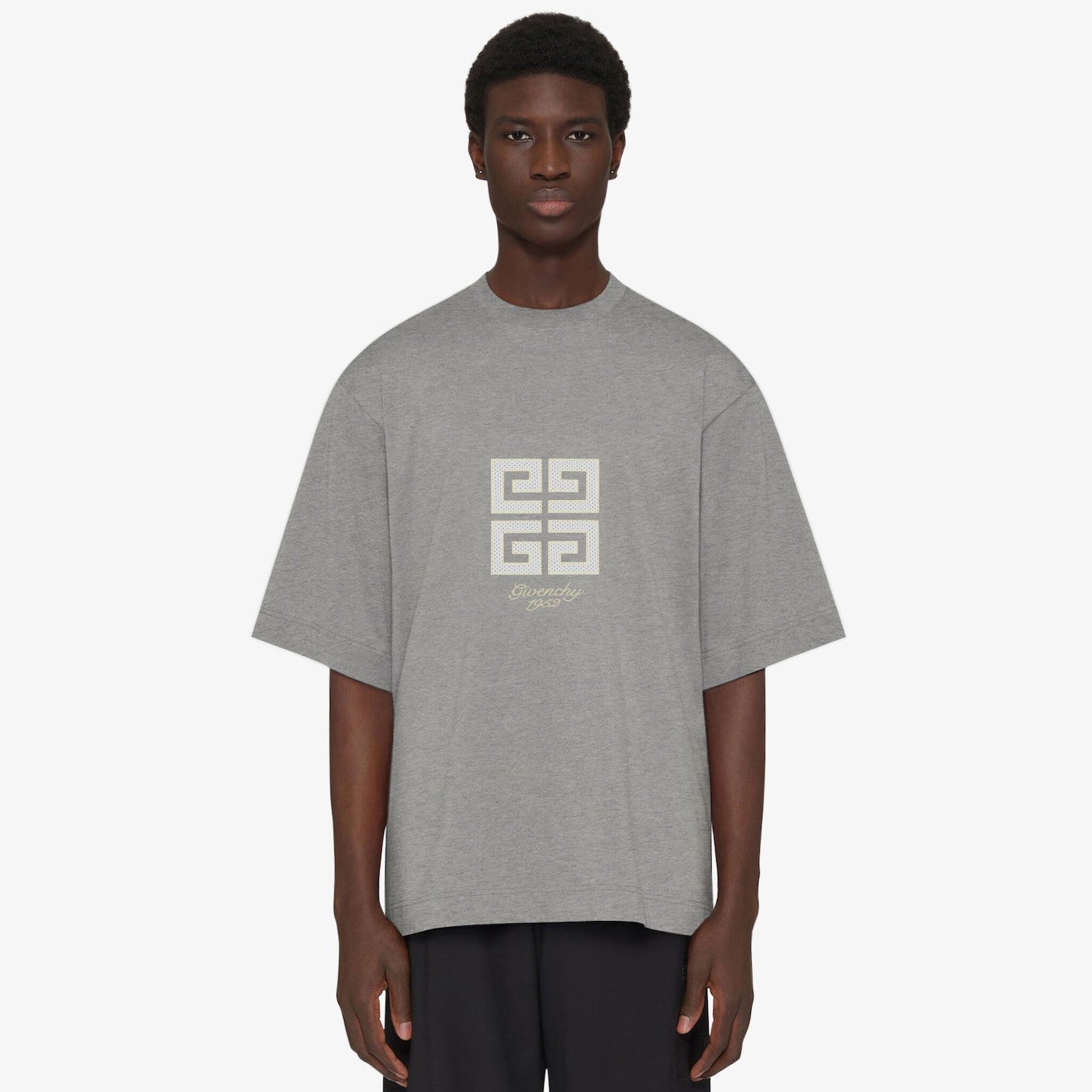 Givenchy Men's Summer Embroidered Logo Solid Colour Letter Round Neck Cotton Short Sleeve T-Shirt #99345