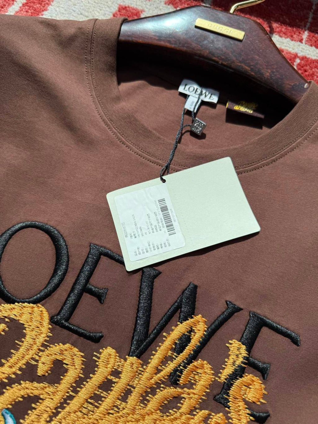 Loewe Men's Summer Embroidered Letter Print Solid Colour Cotton Round Neck Short Sleeve T-Shirt #76791
