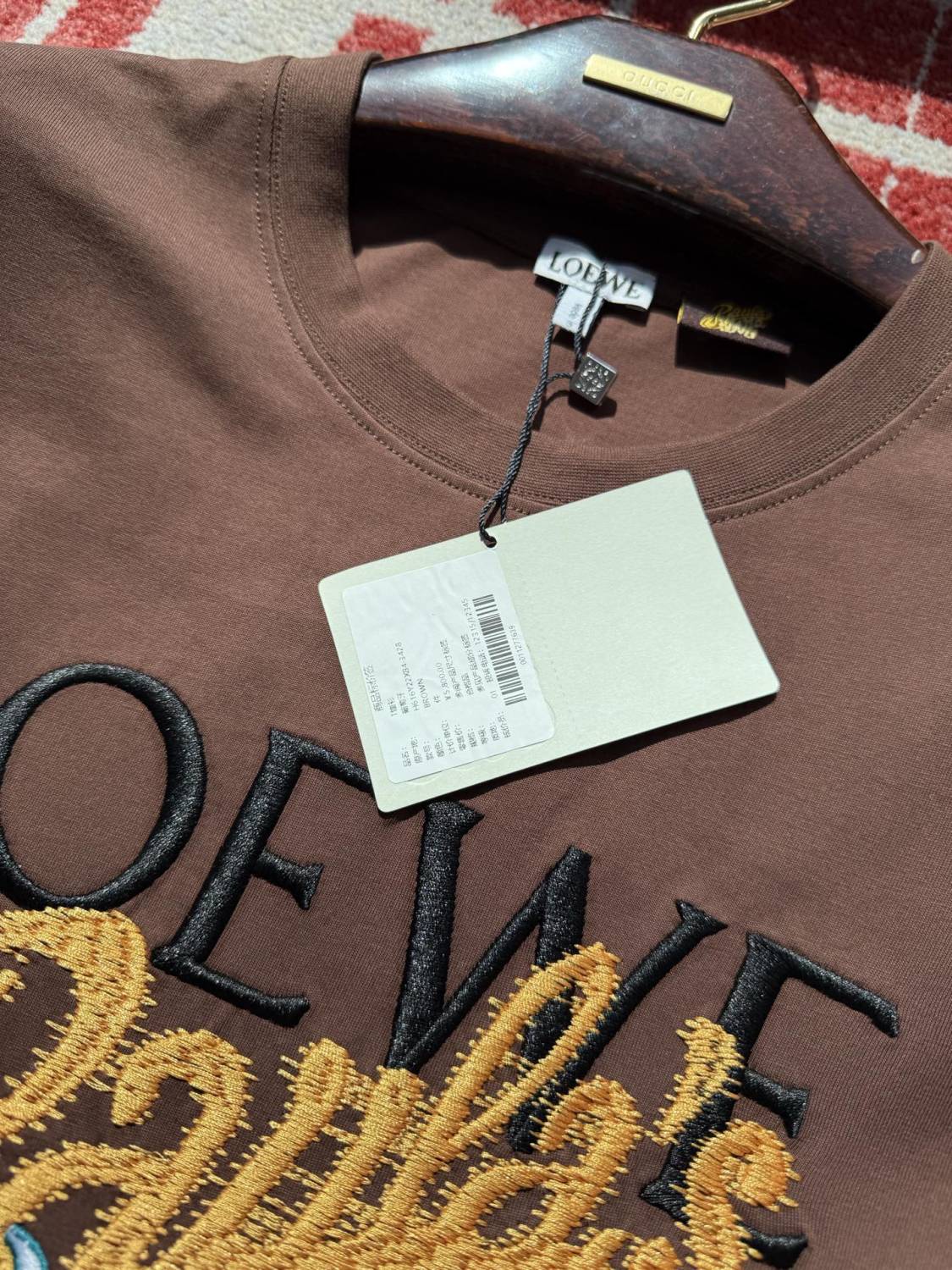 Loewe Men's Summer Embroidered Letter Print Solid Colour Cotton Round Neck Short Sleeve T-Shirt #76791