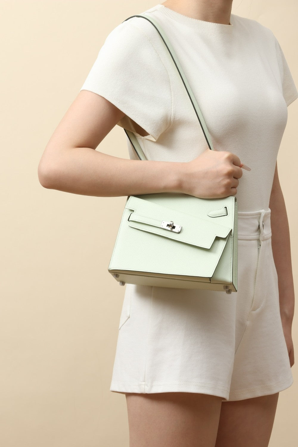 Hermes Women's Fashion Classic Reversible Asymmetric Silver Buckle Cowhide Shoulder Crossbody Tote Bag Bags #78783