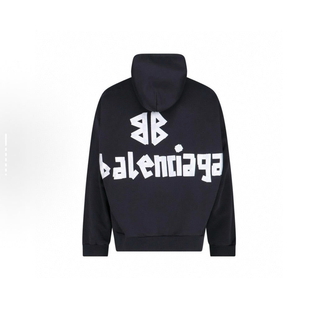 Balenciaga Logo Print Hooded Long Sleeve Sweatshirt #324922