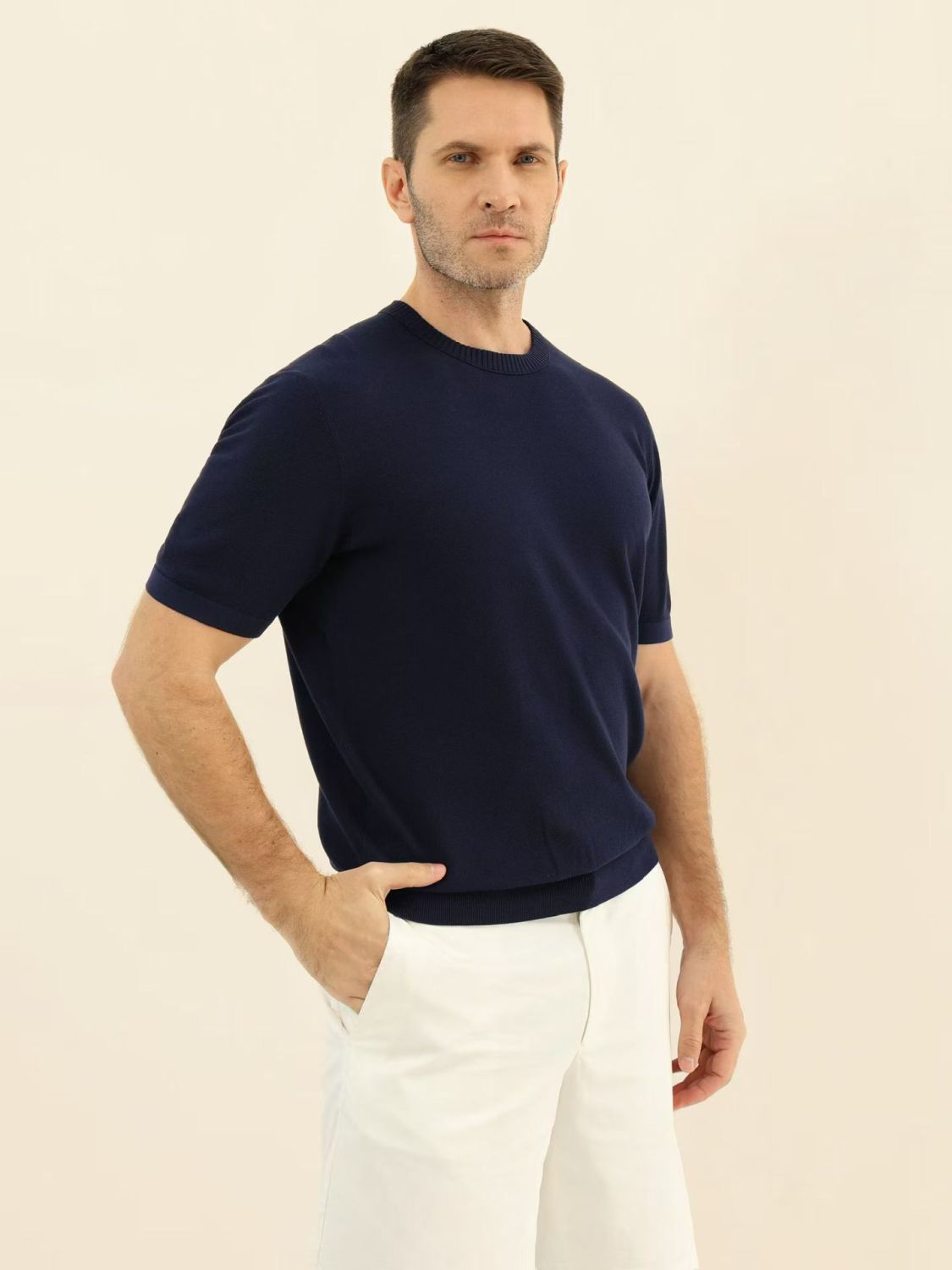 Loro Piana Solid Color Round Neck Pullover Short Sleeve T-shirt #377035