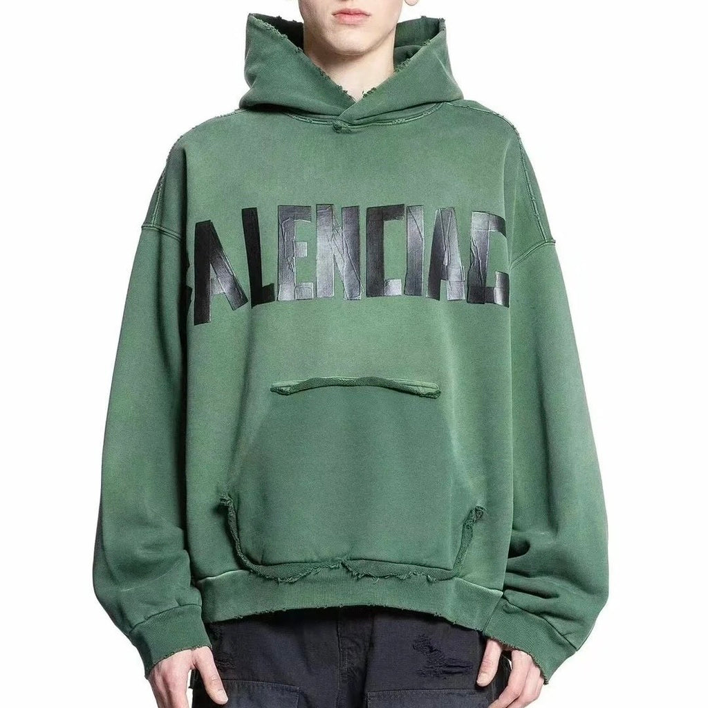 Balenciaga Men's Spring Autumn Logo Letter Print Cotton Loose Fit Hooded Sweatshirt Hoodie #99544