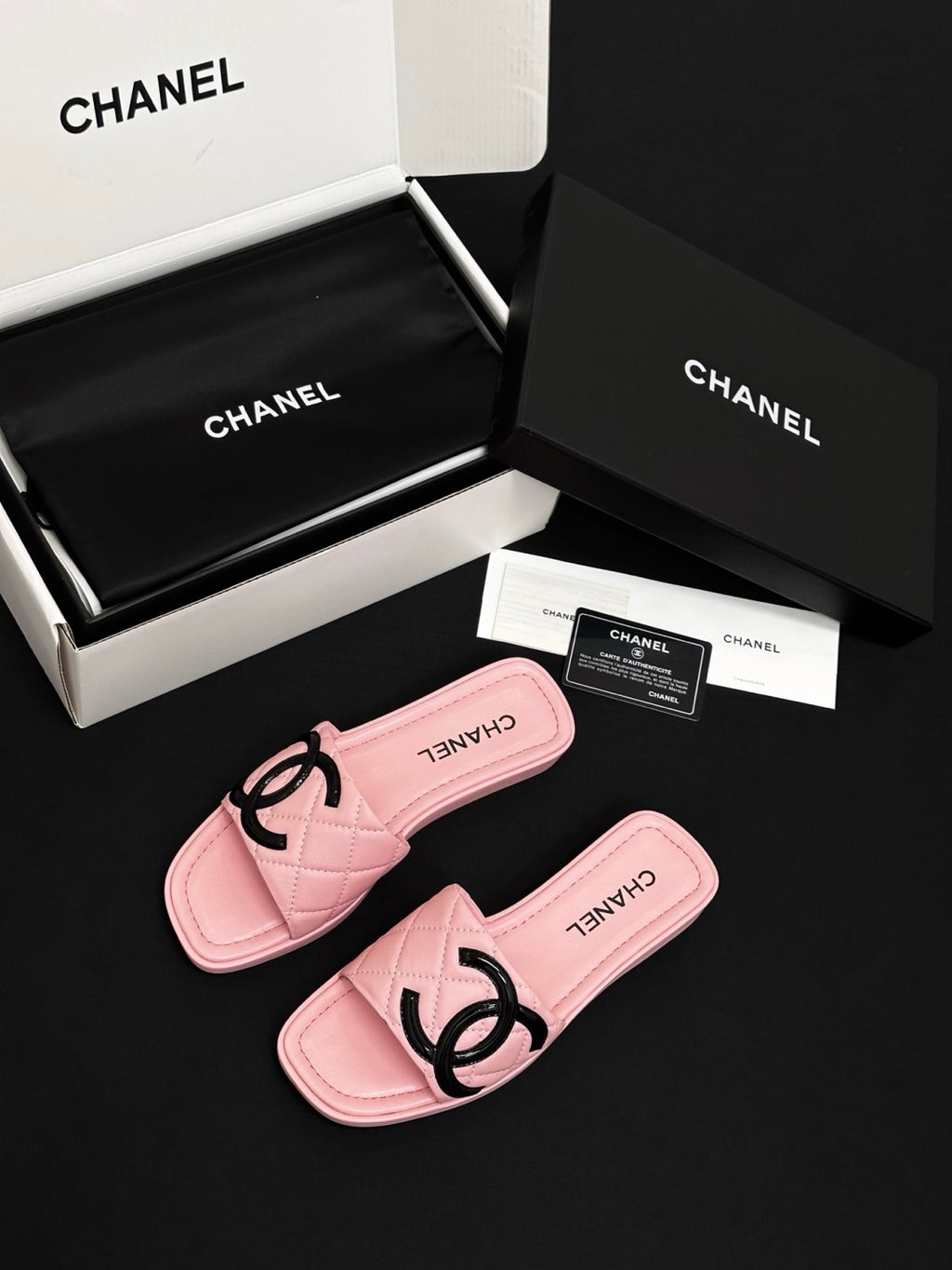 Chanel CC Vintage Diamond Slippers#380066