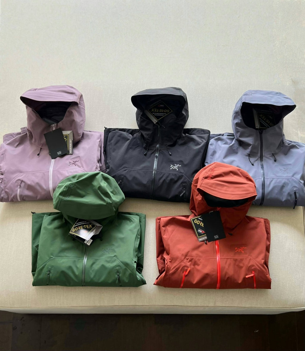 Arcteryx Men's Autumn and Winter Solid Color Waterproof Fabric Hooded Zipper Long Sleeve Jacket #76354