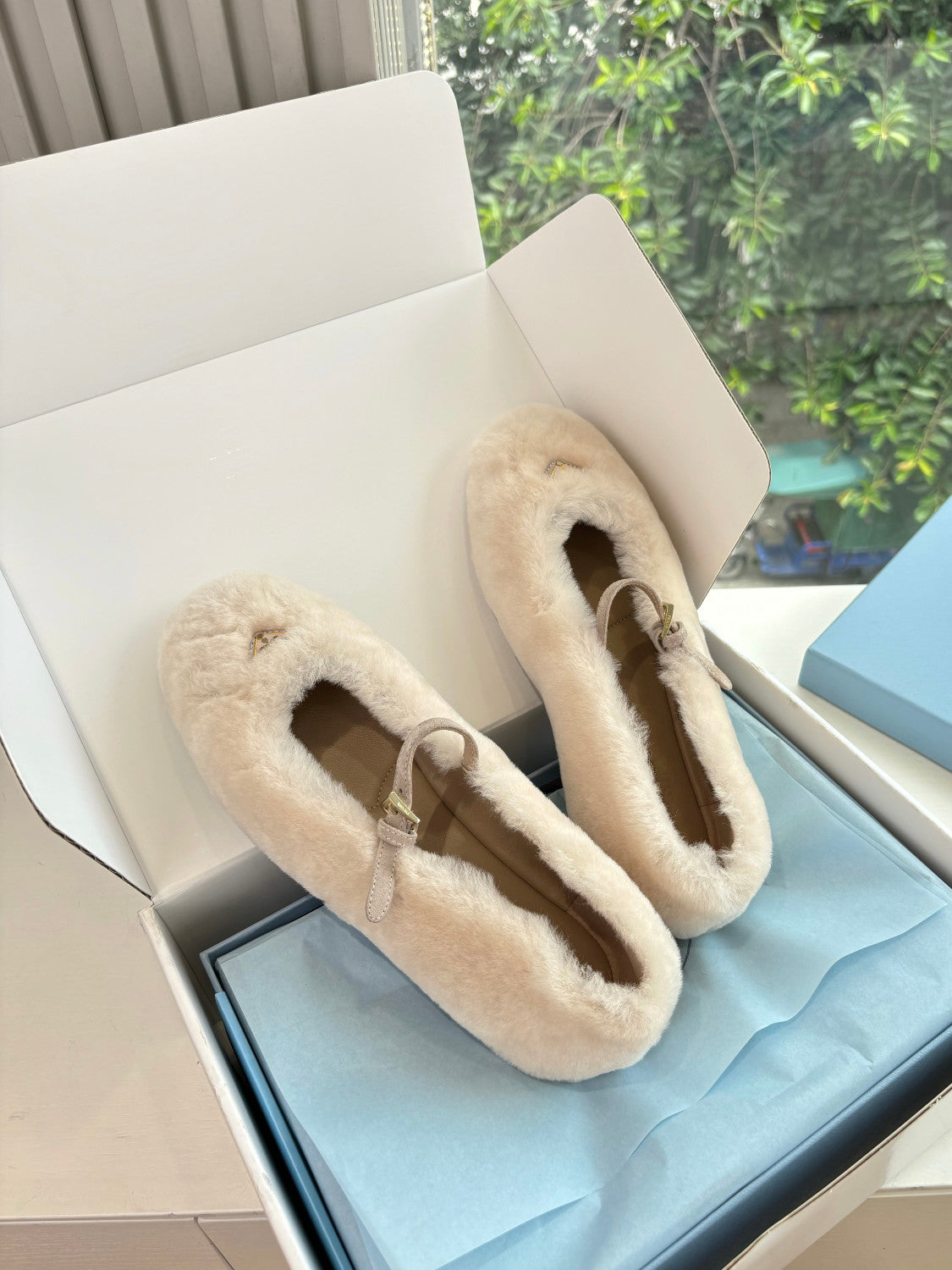 Prada Women's Plush Mary Jane Loafers #334919