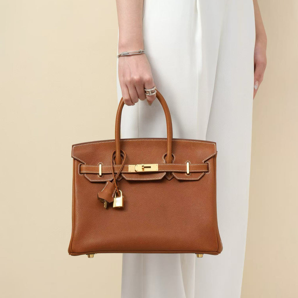 Hermes Birkin 30 Gold Buckle Solid Color Handbag Temperament  Bags Metal Buckle Kelly Bag Accessories H027633CC37 #81134