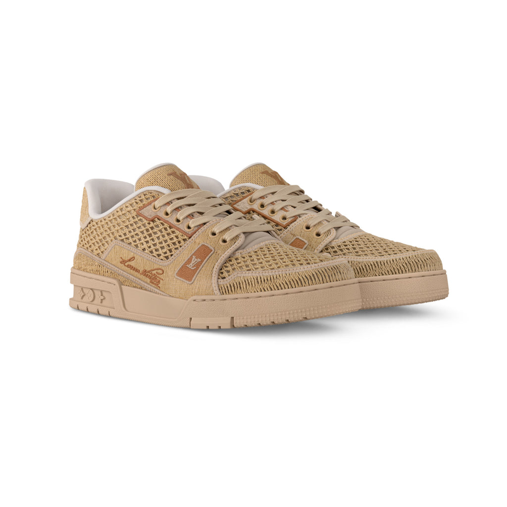 Louis Vuitton LV TRAINER Men's And Women's Spring/Autumn Fashion Casual Round-Toe Lace-Up Low-Top Shoes with Embroidered Upper Casual Sneakers Shoes #78472