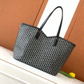 Moynat M Canvas Women's Classic Fashion Black And White Patchwork Canvas Tote Bag With Hook And Eye Closure Dual Use Handles And Shoulder Strap Bag Bags #78711