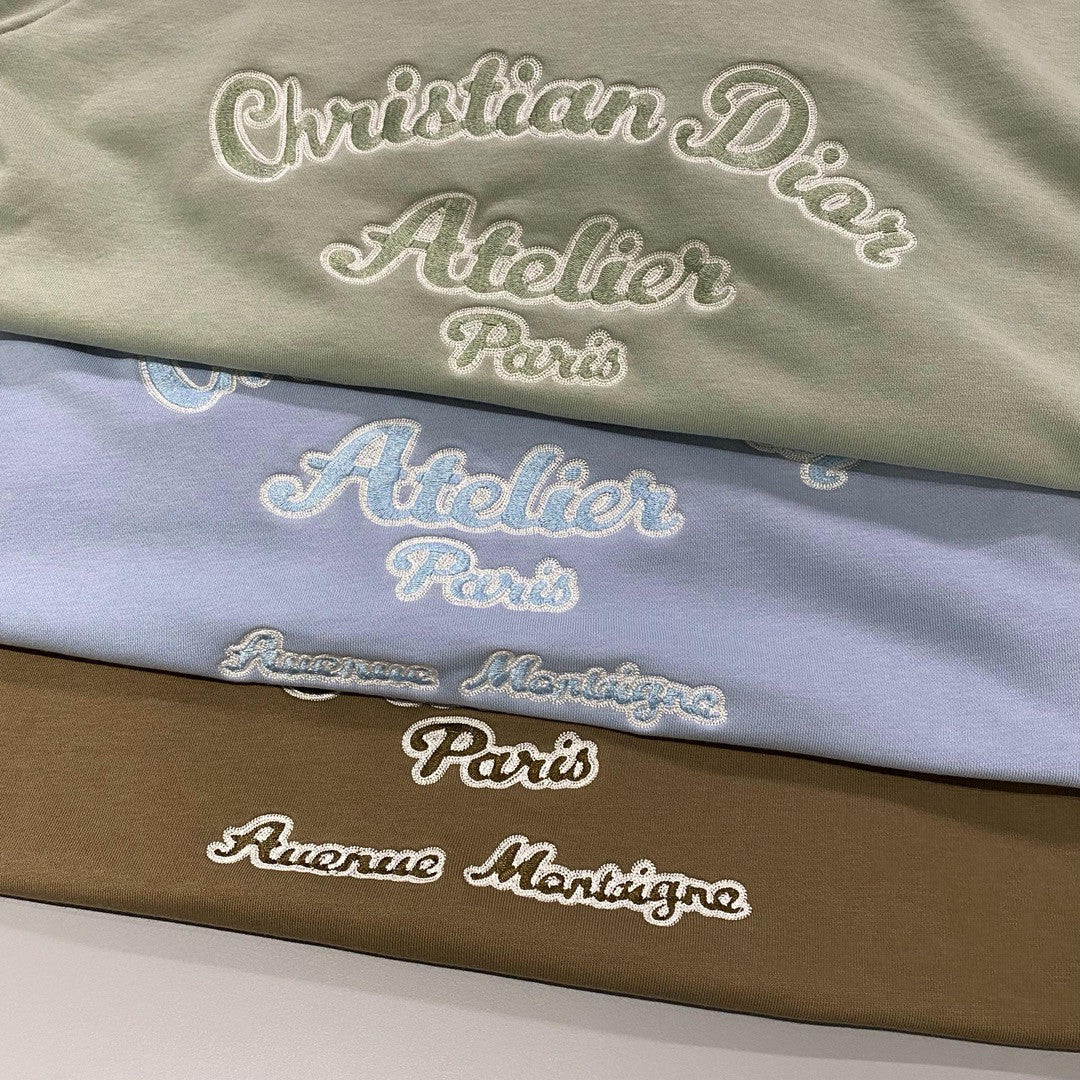 Dior Men's Autumn and Winter Solid Colour Embroidered Logo Pullover Thickened Hooded Sweatshirt #97852