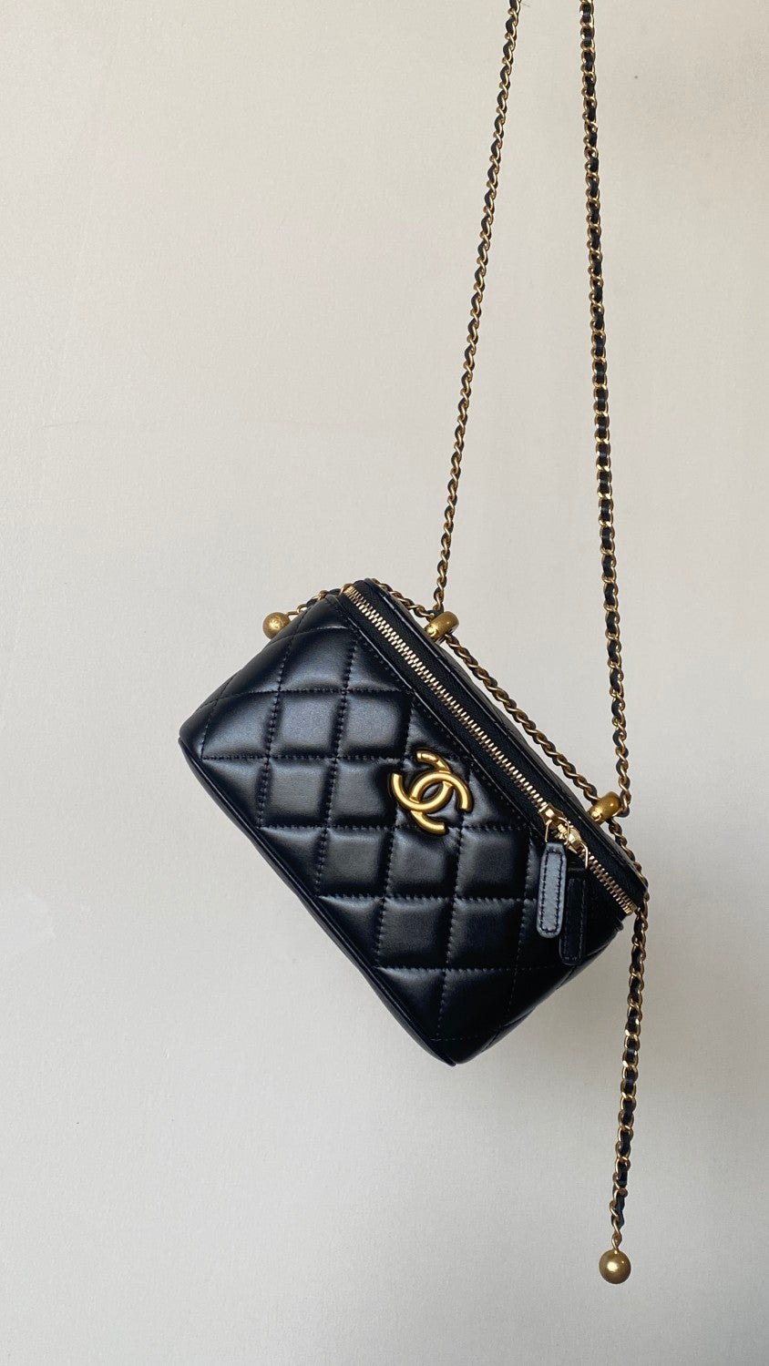 Chanel Women's Classic Fashion Solid Color Logo Sand Gold Buckle Zipper Chain Shoulder Bag Crossbody Bag Bags#78225