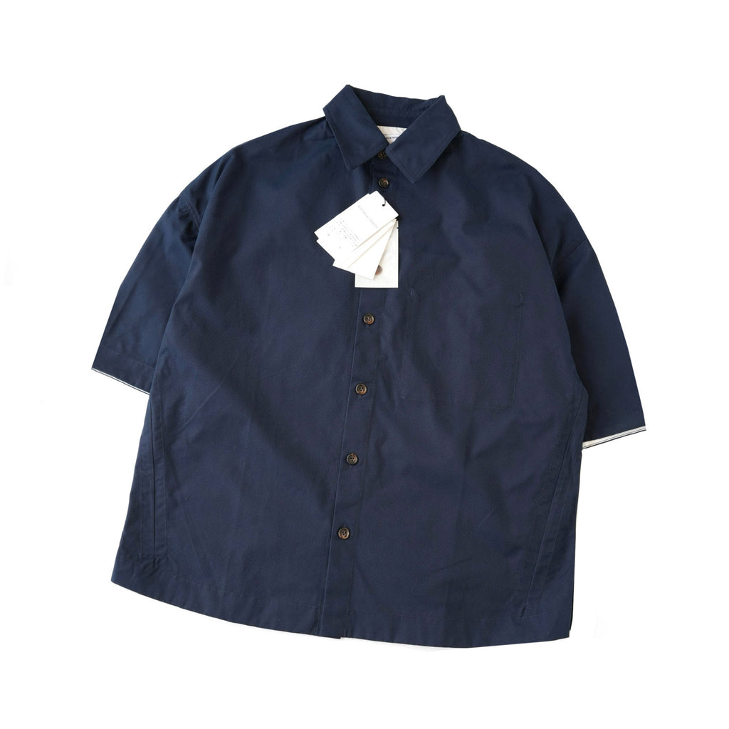 Bottega Veneta Men's Summer Solid Color Embroidered Matchstick Print Single Button Short Sleeve Shirt #77111