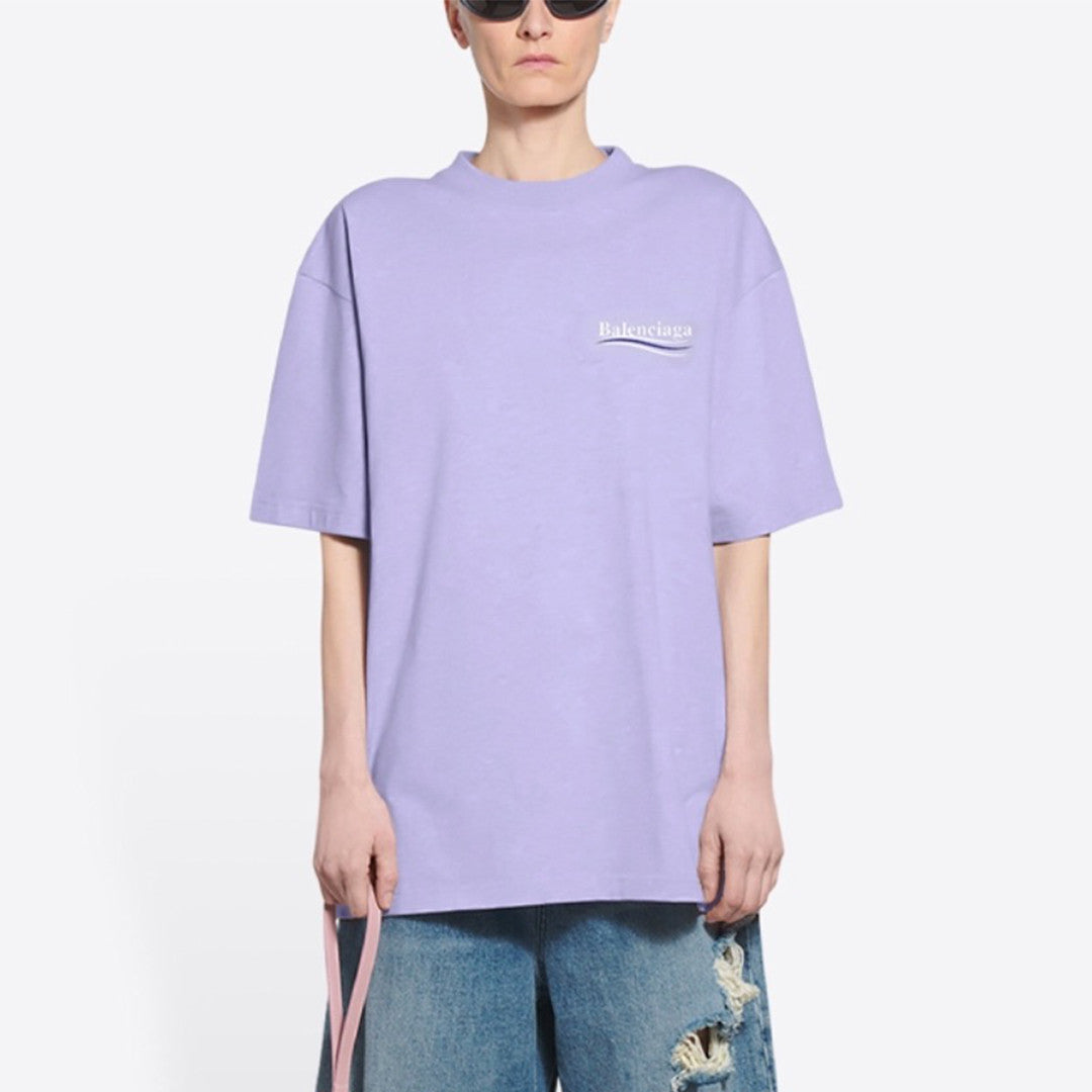 Balenciaga Men's Women's Summer Letter Printed Round Neck Solid Color Cotton Loose Short Sleeve T-Shirt #71584