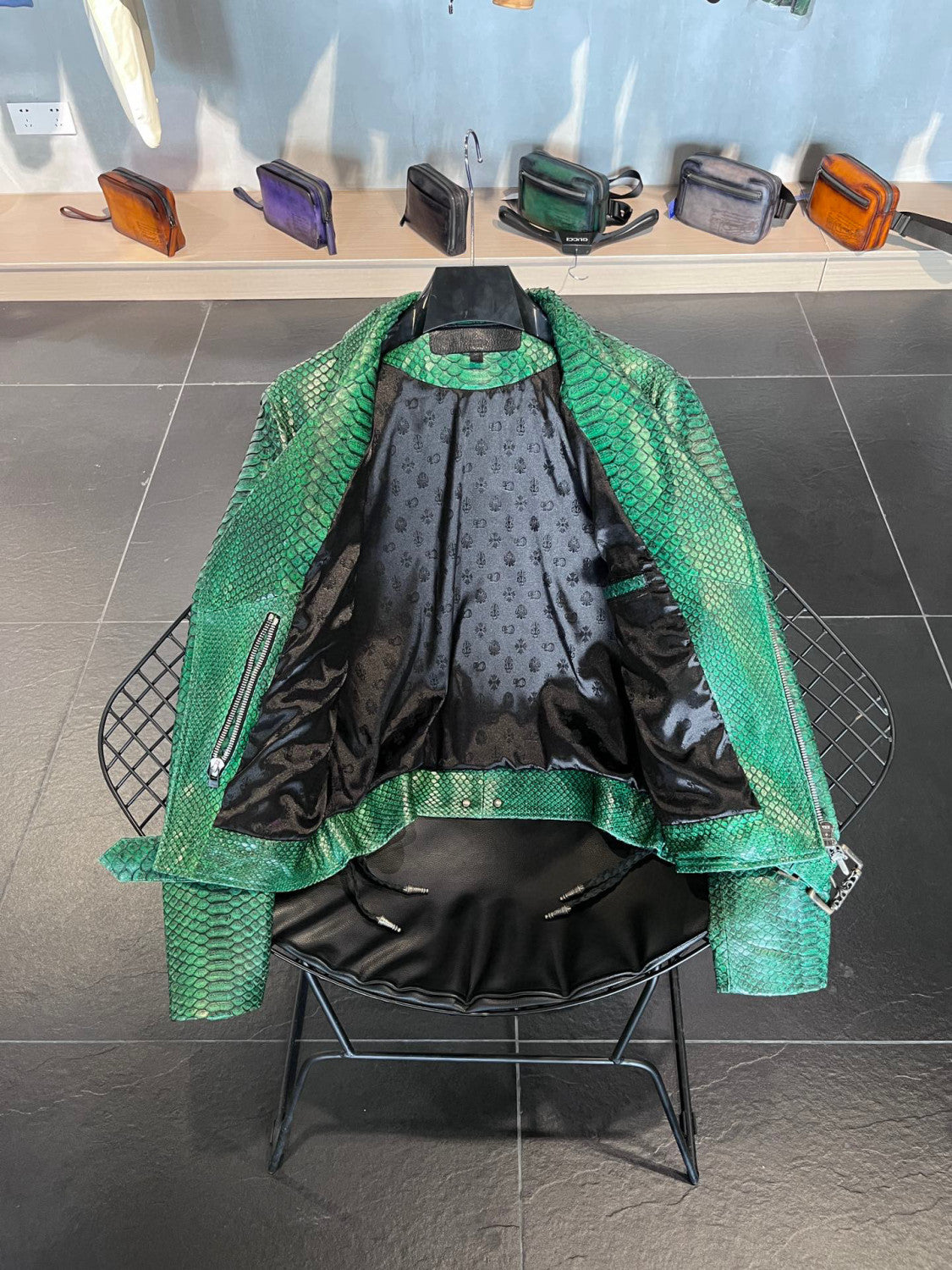 Chrome Hearts Scale Biker Leather Jacket #96638