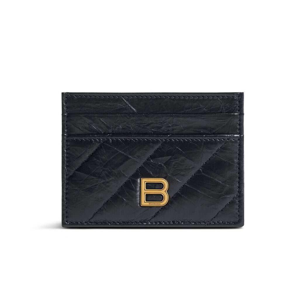 Balenciaga CRUSH Unisex Fashion Classic Solid-color Embossed B Logo Metal Accessories Card Holder Wallet  Bag Bags 766467210J11000 #78543