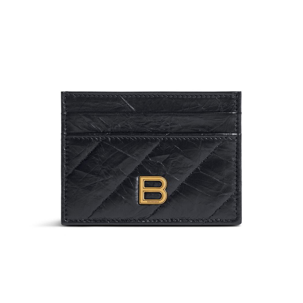 Balenciaga CRUSH Unisex Fashion Classic Solid-color Embossed B Logo Metal Accessories Card Holder Wallet  Bag Bags 766467210J11000 #78543